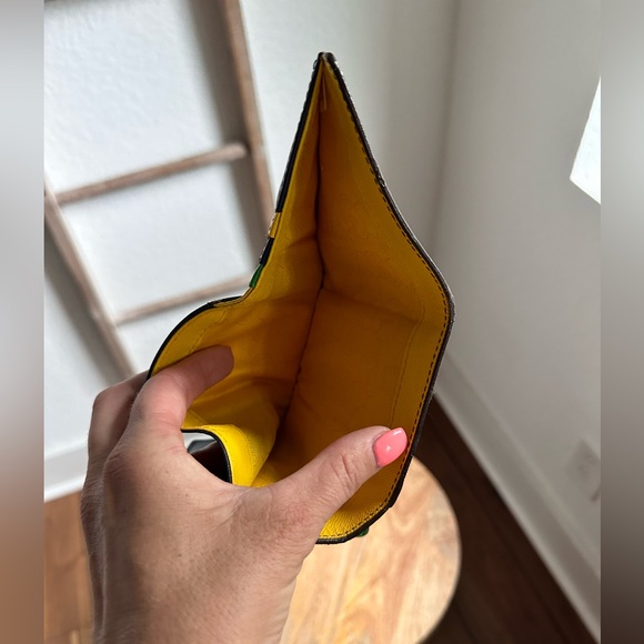 Michael Kors Yellow Navy Green TriFold Envelope Wallet - Picture 8 of 10